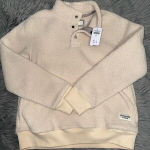 Abercrombie & Fitch Cream Crewneck Jacket Cozy and Versatile